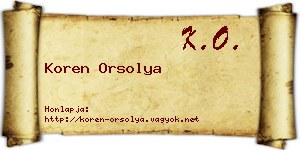 Koren Orsolya névjegykártya